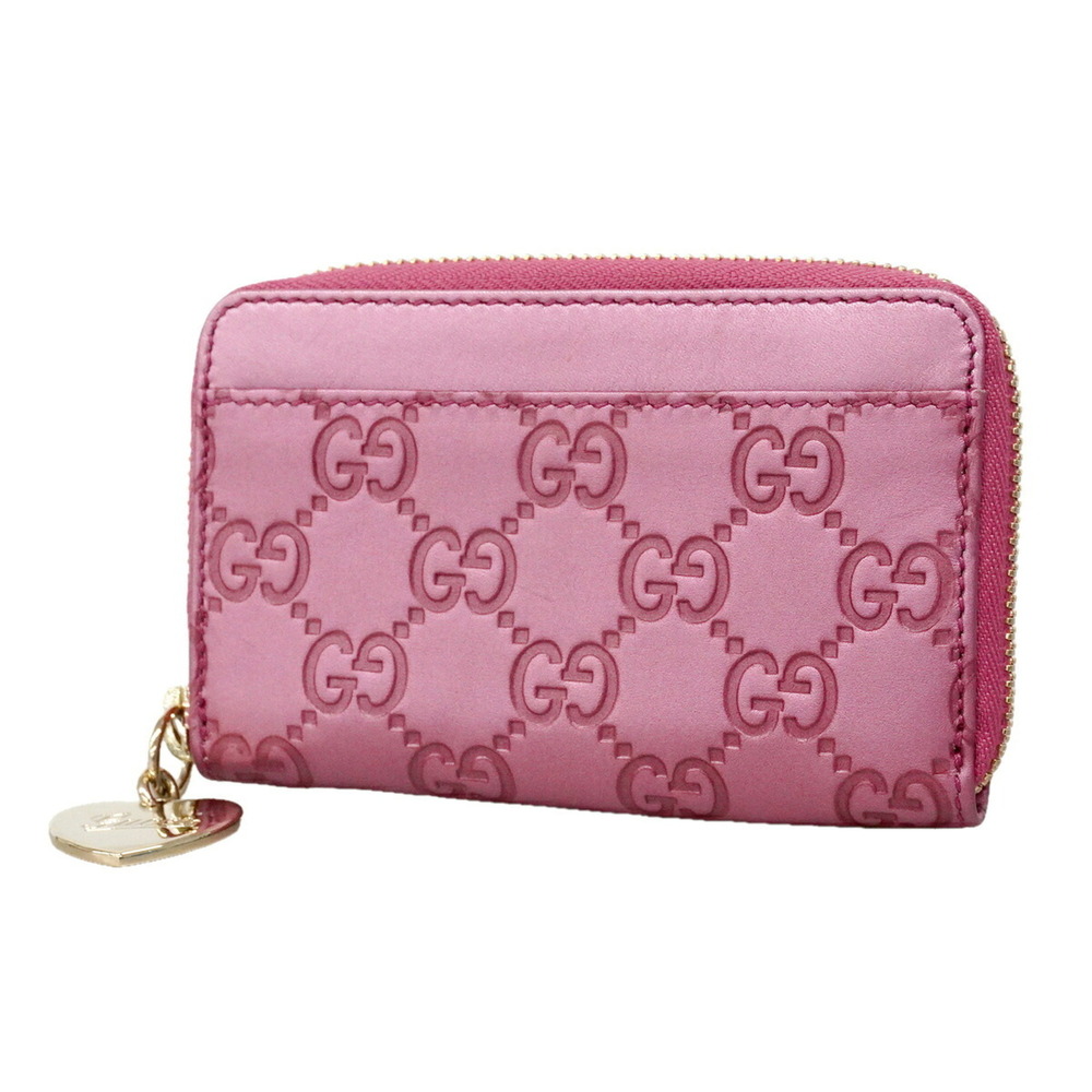 Gucci wallet/coin case, Guccissima pattern, 268750, leather, pink champagne, ...